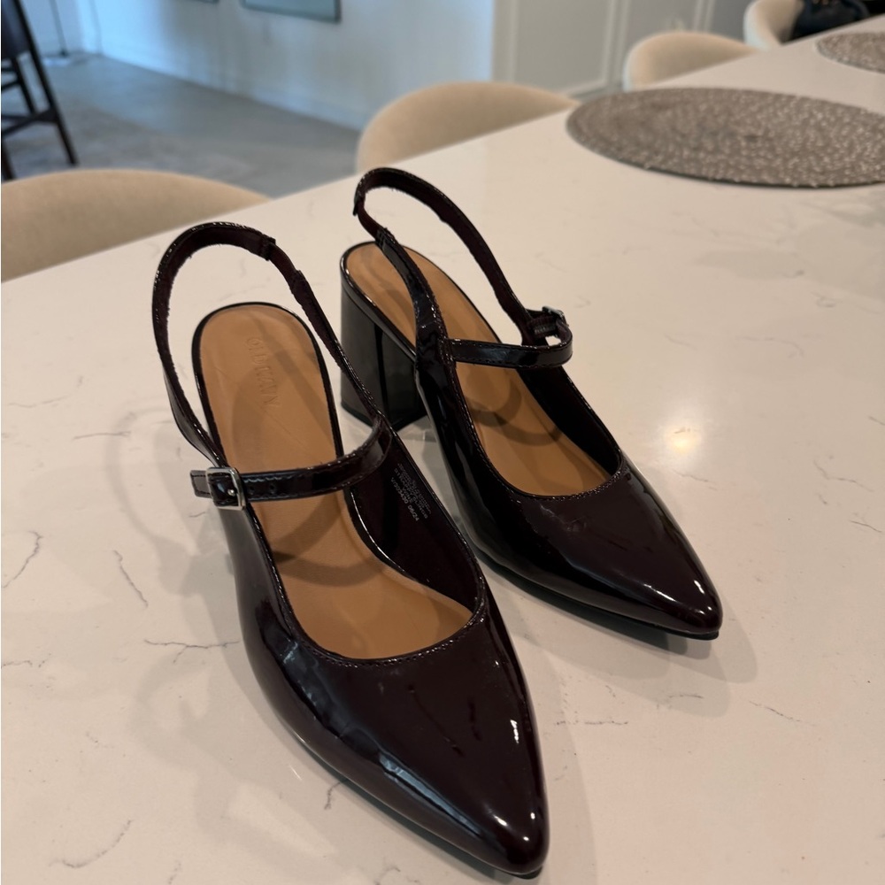 Old Navy Dark Burgundy Slingback Heels